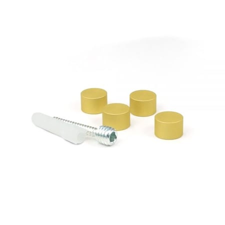 Simply Standoffs Flush Mount Kit for Signs - 1/2"D caps, Matte Gold OEMK-FM50MG